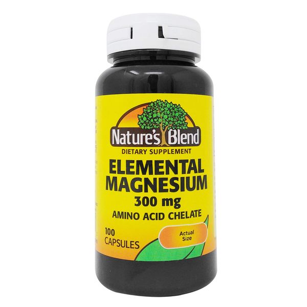 Nature's Blend Elemental Magnesium Amino Acid Chelate 300 mg, 100 Count