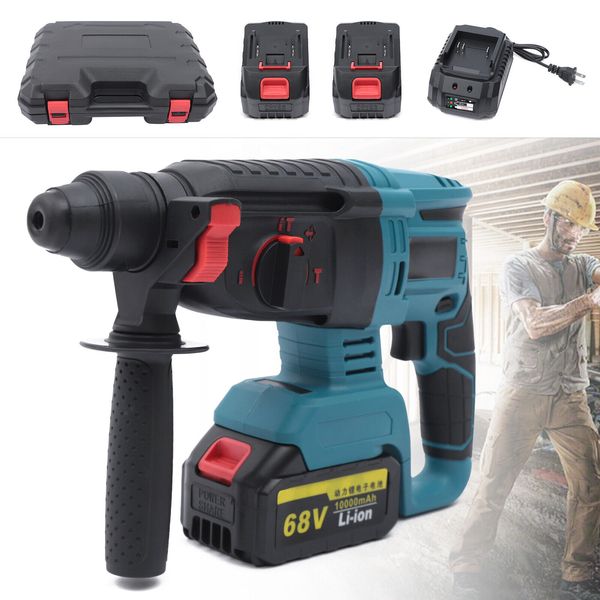 Electric Rotary Demolition Jack Hammer Cordless Hammer Drill +2x Battery 68V