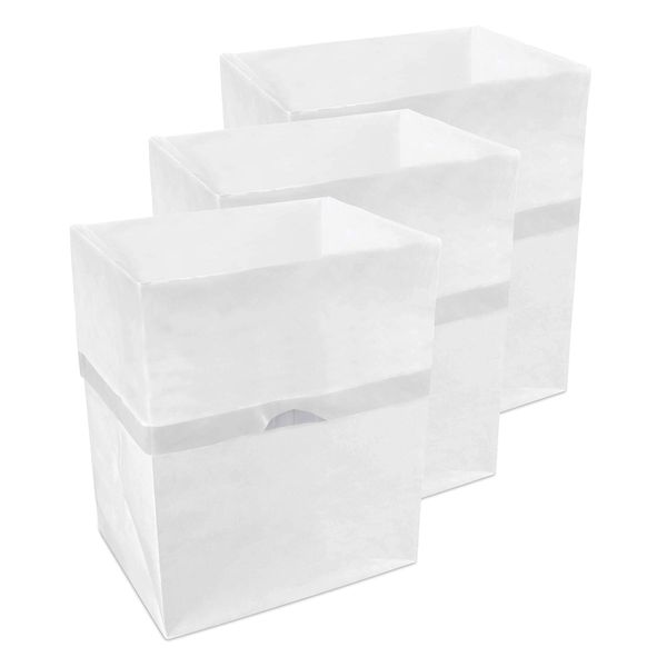 Clean Cubes 4 Gallon Disposable Trash Cans (3-Pack). Reusable Garbage and Recycling Bins for Parties, Events, and More (White - 10" Tall x 8" Wide 12" Deep)