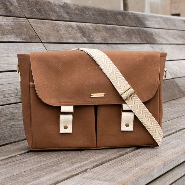 NOMAD messenger bag | SEPIA - Cream & Taupe