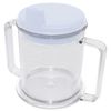 Clear Spouted Cup with Two Handles, White Lid