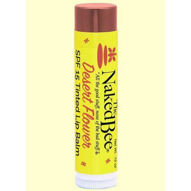 Naked Bee Tinted Lip Balm Sunscreen SPF 15 0.15 Oz. - Desert Flower