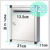 Stainless Steel Keyed Mailbox Mailbox Post Letter Box Anti-Theft (Without Window, Silver)