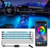 RGB LED Car Interior Atmosphere Strip Lights Bluetooth +Remote +Button Control 1