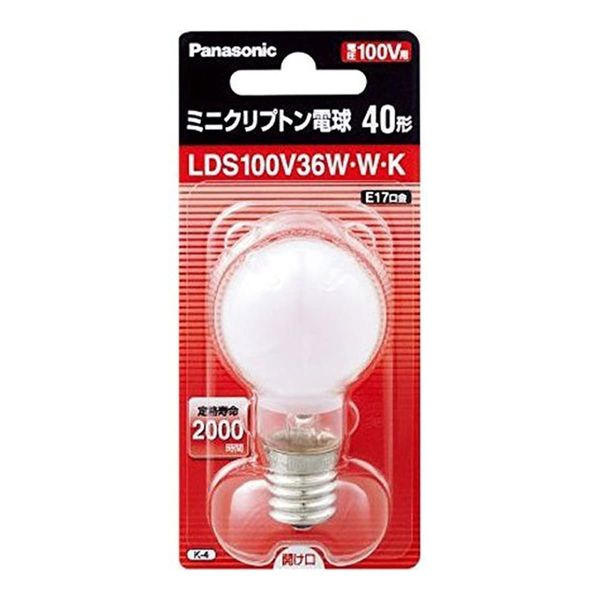 Panasonic LDS100V36WWK Mini Krypton Light Bulb, 40 Shape, White