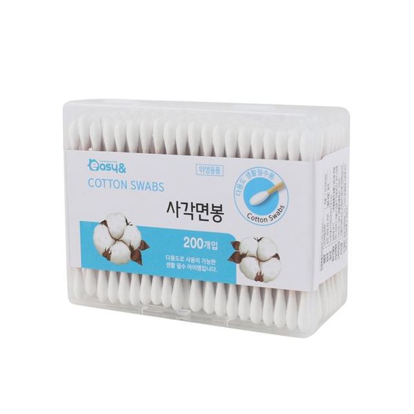 Easy&amp; square cotton swabs 200 pieces