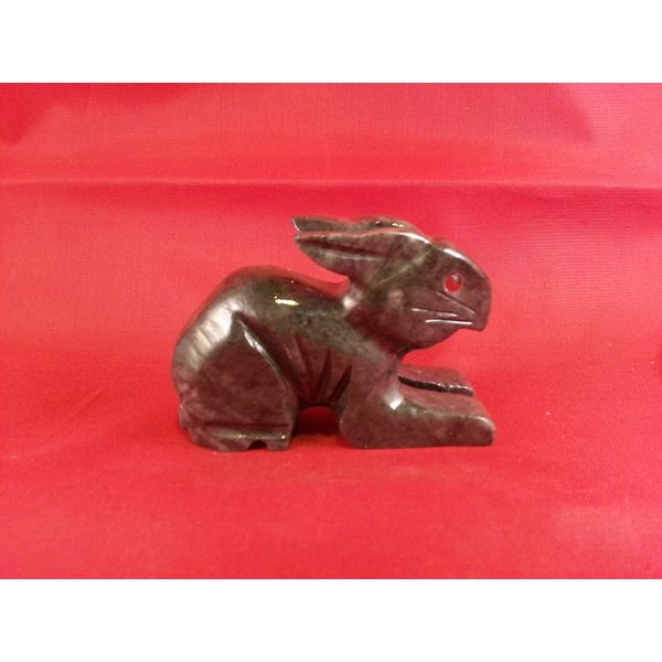 Soapstone Hand Carved Rabbit 2.75 Inches W"