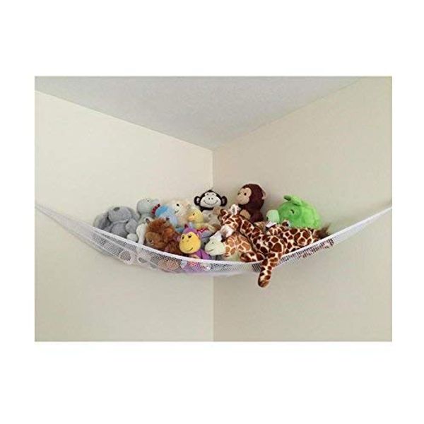 Soft Toys Storage, Powkoo Toy Net Teddy Storage Hammock for Stuffed Toys Squishmallows, Size: 72 x 48 x 48 inch (White)