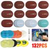 132Pcs 3" Sanding Discs Foam Buffering Sponge Pad Sander Paper + Drill Adapter