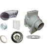 SMF100T Timer Light Inline Extractor Kit 4" 100mm Back Draught Shutter LED Bathroom Loft Fan