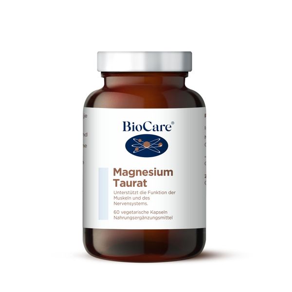 BioCare - Magnesium Taurat | Unterstützt die Funktion der Muskeln und des Nervensystems - 60 vegetarische KapselnNahrungsergänzungsmittel