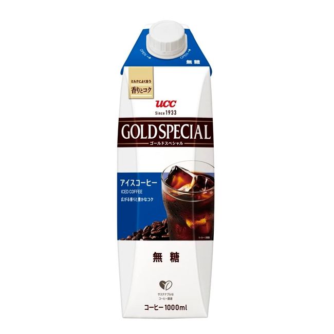 UCC Gold Special Iced Coffee Sugar Free Paper Pack Coffee 1000ml