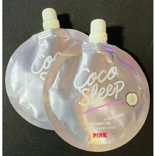 2 VS PINK COCO SLEEP Coconut Oil LAVENDER Dream Body Lotion 1.7oz New Free Ship