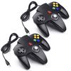 iNNEXT 2 Pack Classic N64 Bit Retro USB Game Controller Gamepad Joystick for PC and MAC (2 Pack-Black)