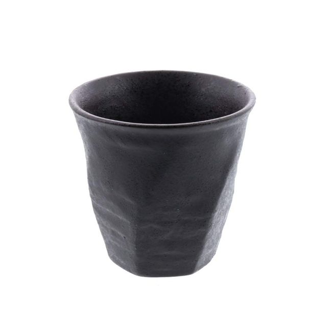 mo-00202 Tableware East Tea Cup Shaving Screw Japanese Tableware Ceramic (Outlet Included) Black