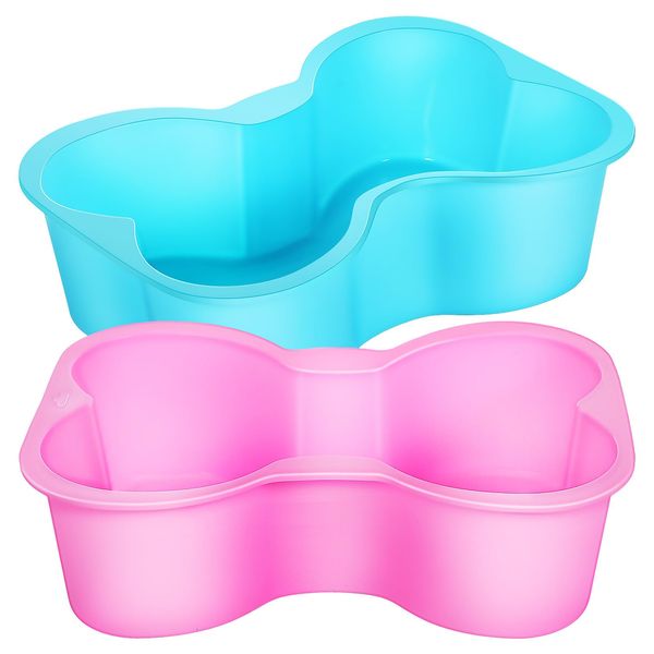 Alipis Dog Bone Cake Mold Silicone Pet Baking Mould Dog Birthday Cake Mold Bone Mold Cake Mold Puppy Treat Molds 2 Pack