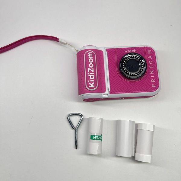 Vtech pink Kidizoom Print cam Digital Camera Built-in Printer PLUS 3 extra rolls