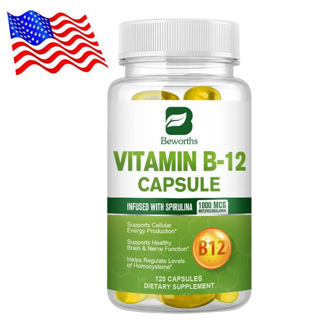 Vitamin B-12 Complex, B Vitamins for Energy, Cardio, Eyes & Nervous System 120PC