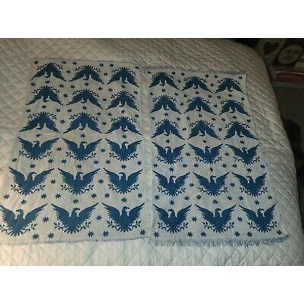 Vintage Fieldcrest 2 40"x24" Towels 1 23.5"x16.5" Hand Towel Blue/White Eagle