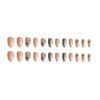 Bufenia 24Pcs Christmas Fake Nails Snowflake False Nails Almond Short Glossy Oval Press on Nails for Women and Girls (D)