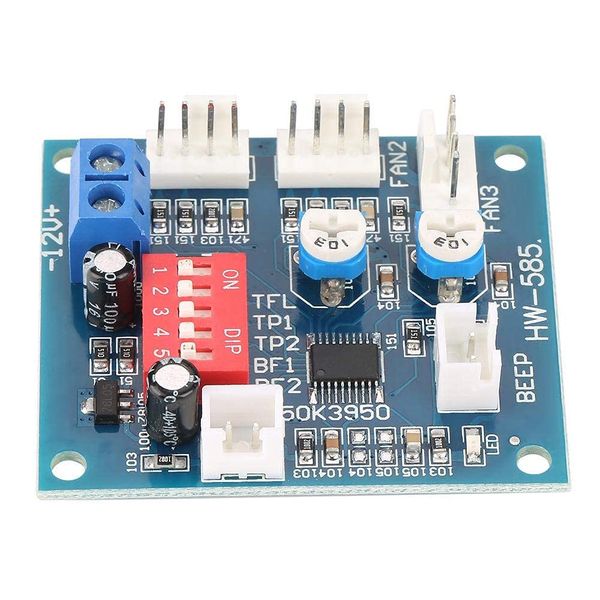 PWM Standalone Lüftersteuerung, DC 12V 4 Draht Thermostat, PWM Regler Lüfter Drehzahlregler mit Sensor, DIY Regler Modulplatine für PC Lüfter Temperaturregler + Buzzle & Probe