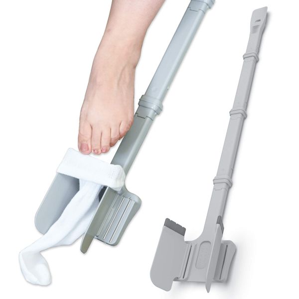 Sock Ox, Sock Aid Device for Seniors, Adjustable Device for Putting on Socks, Compact Travel-Friendly Sock Assist Device for Elderly with Built-in Shoe Horn, Up to 36 Inches - Easy To Use Products