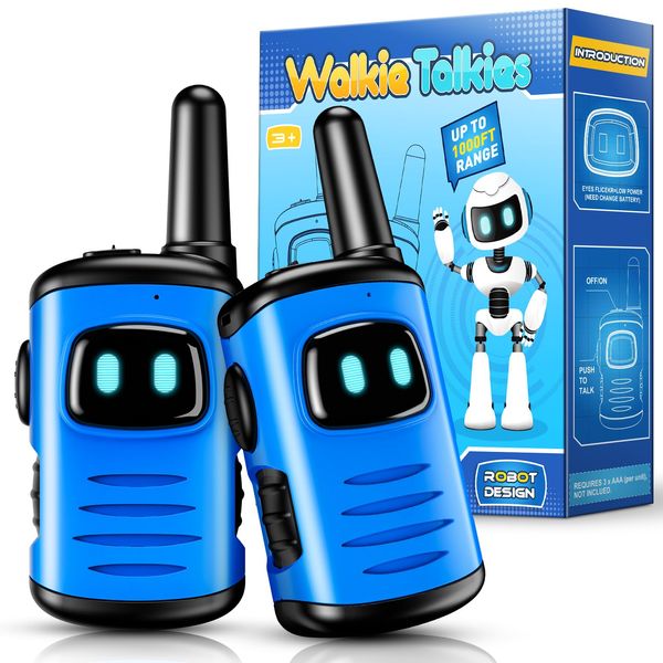 Kids Walkie Talkies Toys for Boys: comedyfun Mini Robots Walkies Talkies 2 Pack Halloween Christmas Birthday Gifts for 3 4 5 6-8 Year Old Boys Toys for 4 5 6 7 8-10 Year Old Camping Outdoor Games