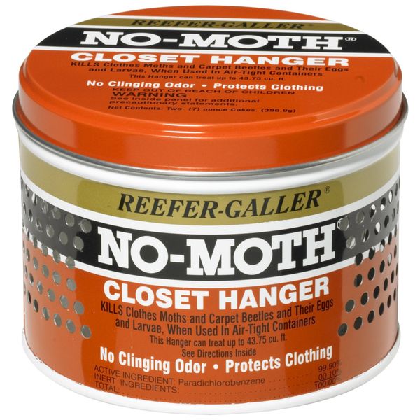 Reefer-Galler NO MOTH Closet Hanger Kills Clothes Moths, Carpet Beetles, and Eggs and Larvae