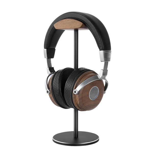 Jichenfang Kopfhörer Ständer Kopfhörer Halterung aus Walnussholz& Aluminium,Headset Ständer kopfhörer halter mit Schwerer Basis für Over Ear Kopfhörer und Gaming Kopfhörer