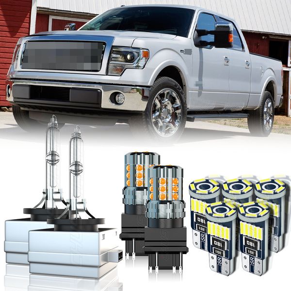 For Ford F150 2013-2014 LED Headlights+Sid