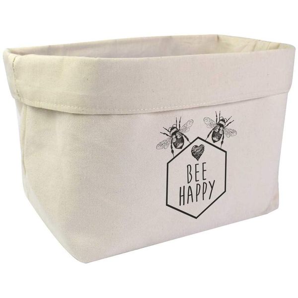 Large 'Bee Happy Bumblebees' Canvas Organiser/Storage Bag (OR00033337)