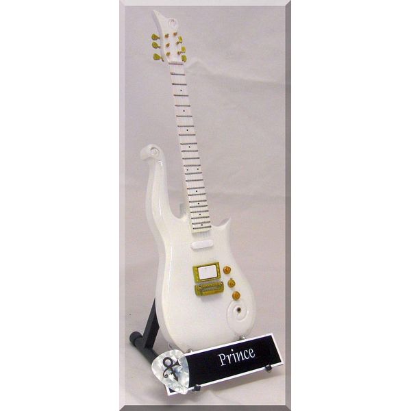 Prince Miniature Guitar White Cloud w/Guitar Pick