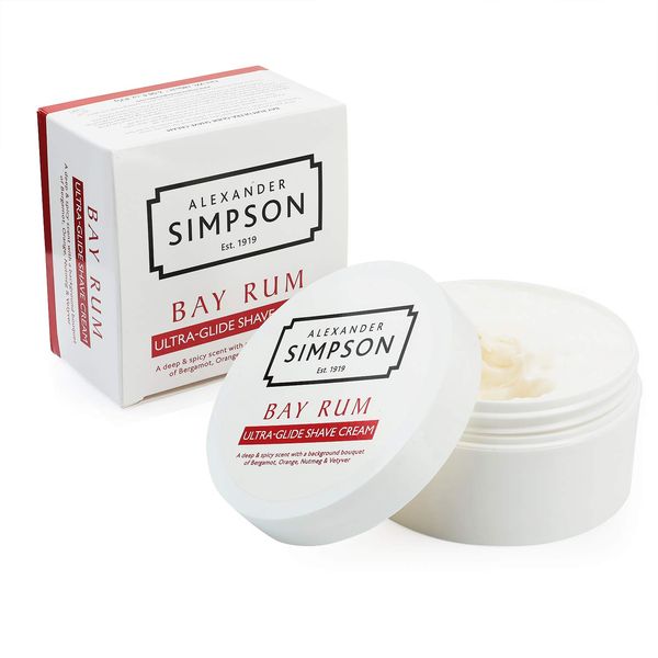 Alexander Simpson Est. 1919 Ultra-Glide Shave Cream 180ml (Bay Rum) Simpsons Shaving cream