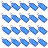 sourcing map Plastic Key Tags with Split Ring Keychain ID Luggage Label Window 55x28mm, Blue 20Pcs