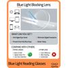 Blue Light Reading Glasses Round Frame Spring Hinge Block UV Reduce Digital Eye Strain Comfortable Fit