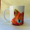 Coffee Quips Crafted- Sneaking and Peaking Orange Cat - Blue eyes