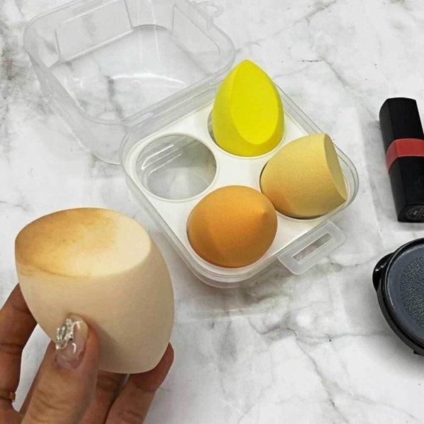 [Other] Orange Waterdrop Egg Puff Set 4-piece Makeup Sponge (WEE307C)