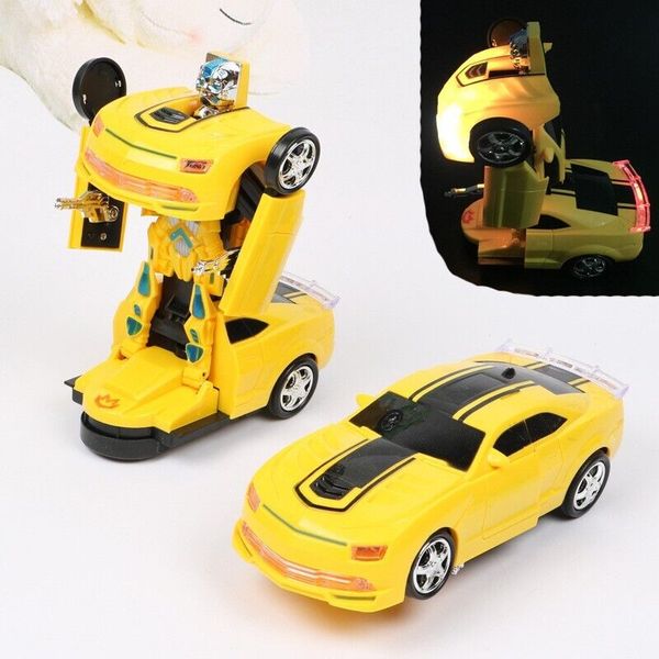 Transforming Sports Car-Robot 2in1 Distortion Dual Mode Flash Light Music Toy