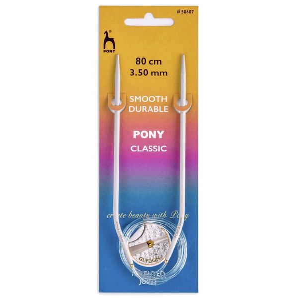 Pony Knitting Pins: Circular: Fixed: Classic: 80cm x 3.50mm