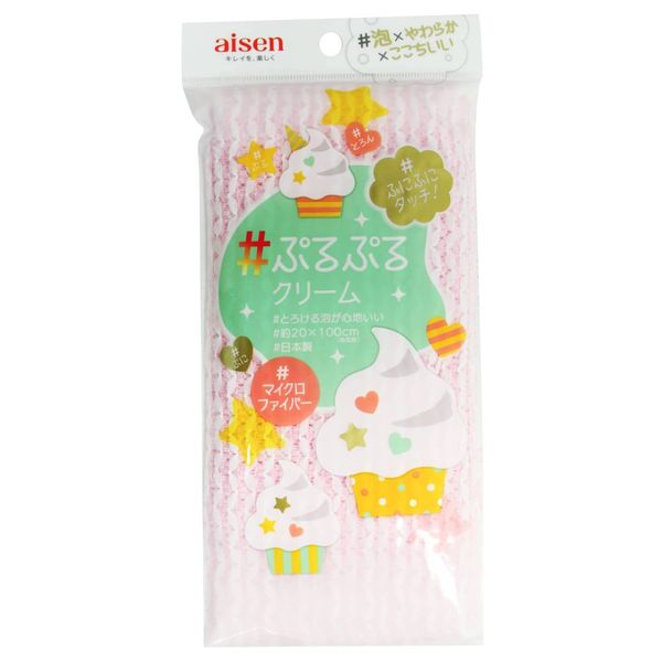 Soft Soft Foam Towel, Gentle Washable, Made in Japan, Pink, Size: 7.9 x 39.4 inches (20 x 100 cm), When Extended