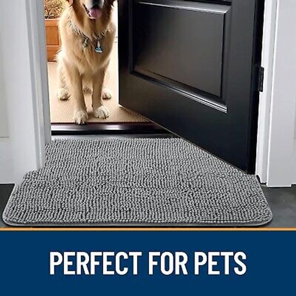 Dog Door Mat for Muddy Paws, Absorbs Moisture and Dirt, Non-Slip Washable Mat, Q