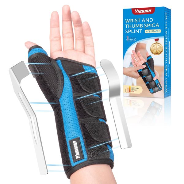 YiYame Handgelenkschiene mit Daumenschiene, Handgelenk Bandagen Sehnenscheidenentzündung, Nachtschlaf Daumenorthese und Handgelenkschiene fur Karpaltunnel, Arthritis, Frakturen, Links-S