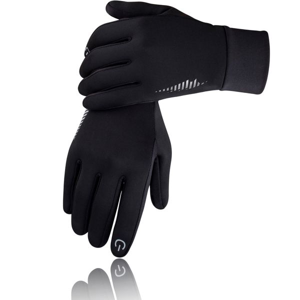 SIMARI Thermal Gloves, Bicycle Gloves, Touch Panel Compatible, Fleece-Lined, Thermal, Water Repellent, Cycling, Running, Sports, Climbing, Commuting to Work or School, 3D Dimensional, Abrasion