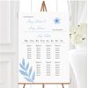 Watercolour Subtle Powder Baby Blue Personalised Wedding Seating Table Plan