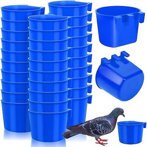 30X  Feeder Chicken Feeding Bowl Hanging Food Water Coop Cups Pet Parrot Quail