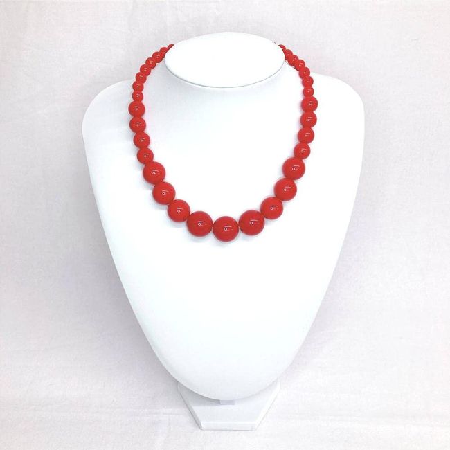 minacute Q1714 Retro Ball Bead Necklace, Red