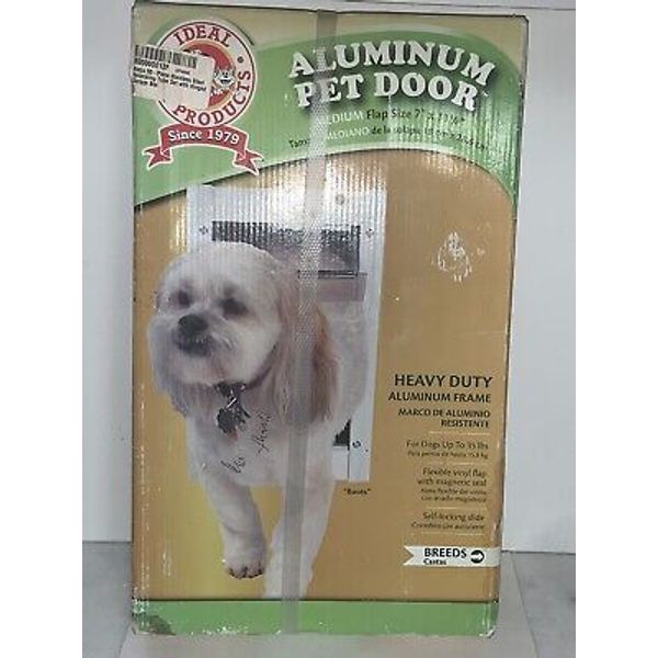 ALUMINUM PET DOOR HEAVY DUTY METAL FRAME UP TO 35PDS FLAP SIZE 11 1/4" X 7" NIB