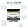 Origin Organic Grassfed Beef Tallow | Certified Premium Quality | Beef Fat Drippings | Food & Skin Grade | Multiple Uses | British Farms (300g Jar)