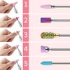 11/set Nail Art Grinding Drill Bits Electric Manicure Machine Diamond Bullet Bit