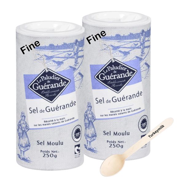 Celtic Sea Salt Bundle Including 2 Fine La Paludier Sel de Guerande Salt Shakers of 250g Each